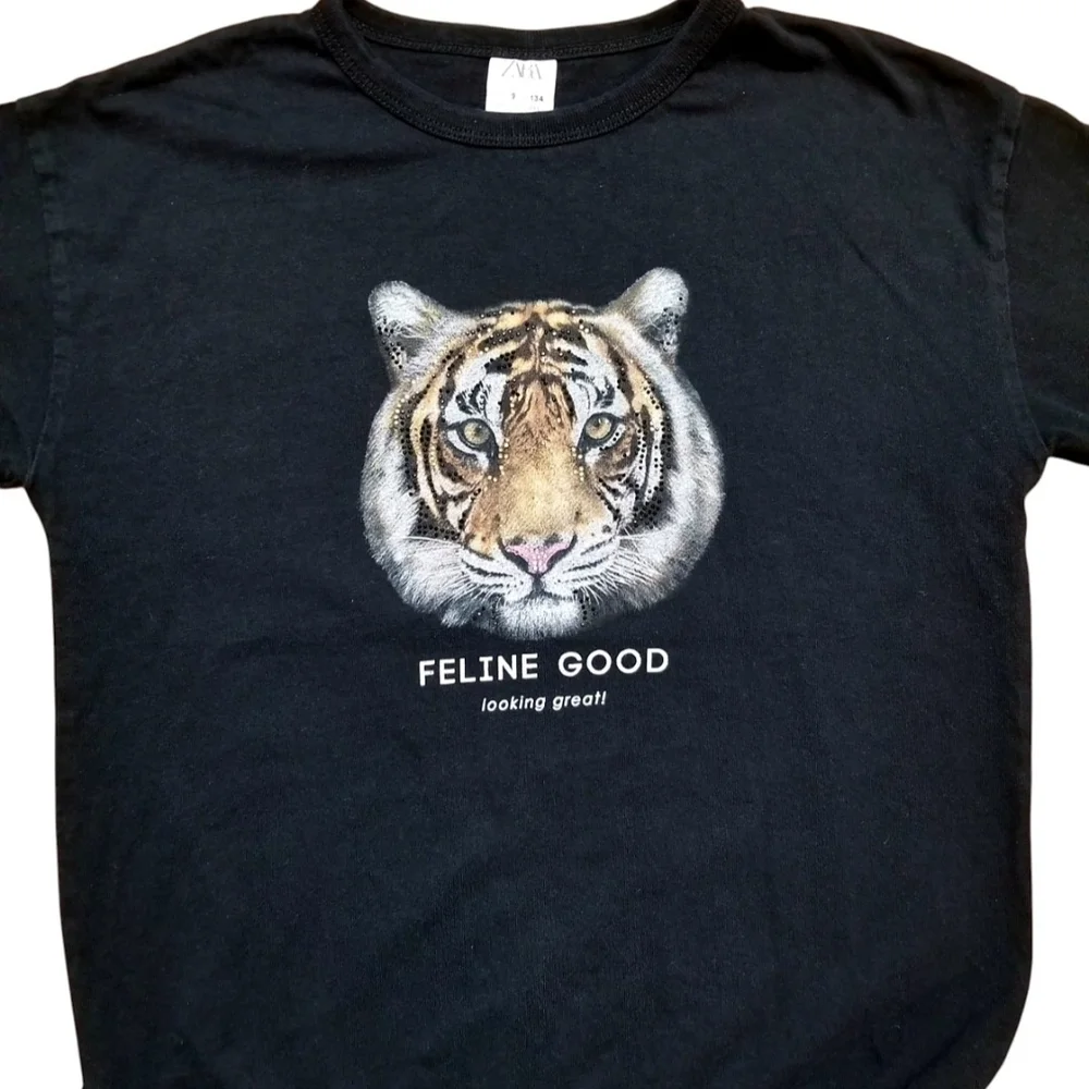 Zara Black Tiger Long Sleeve Shirt 9Y - Picture 2 of 3